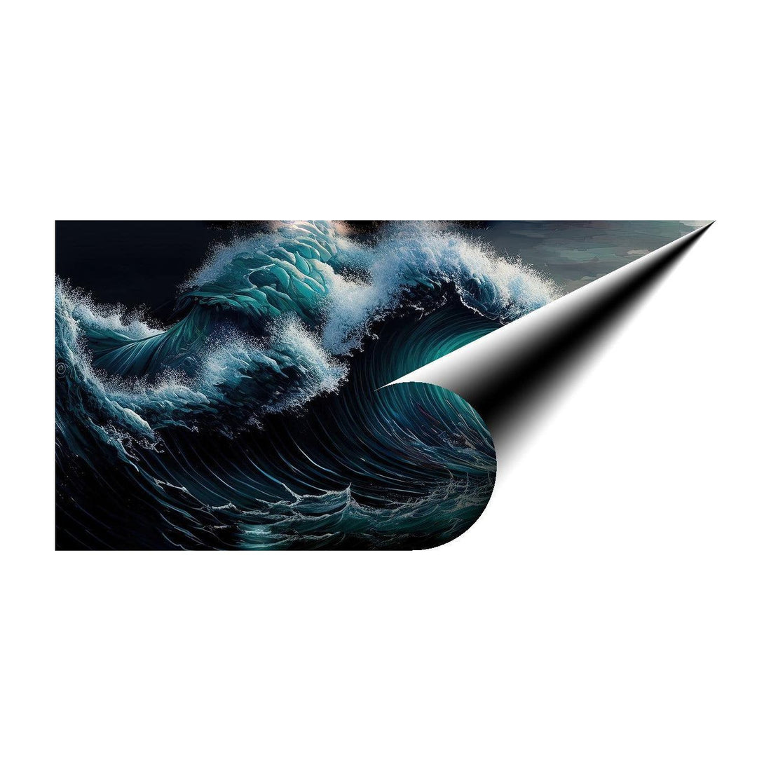 Tidal Wave In Blue, Sea Ocean Art Print 21806 Giclee Rolled Canvas Print Visual Wall Art