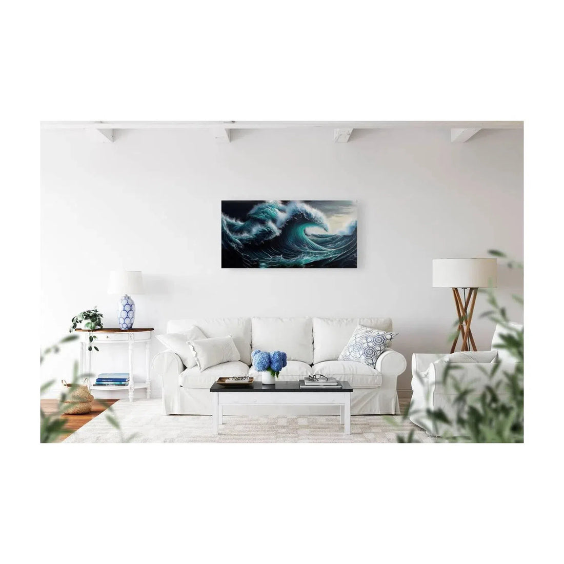 Tidal Wave In Blue, Sea Ocean Art Print 21806 Visual Wall Art