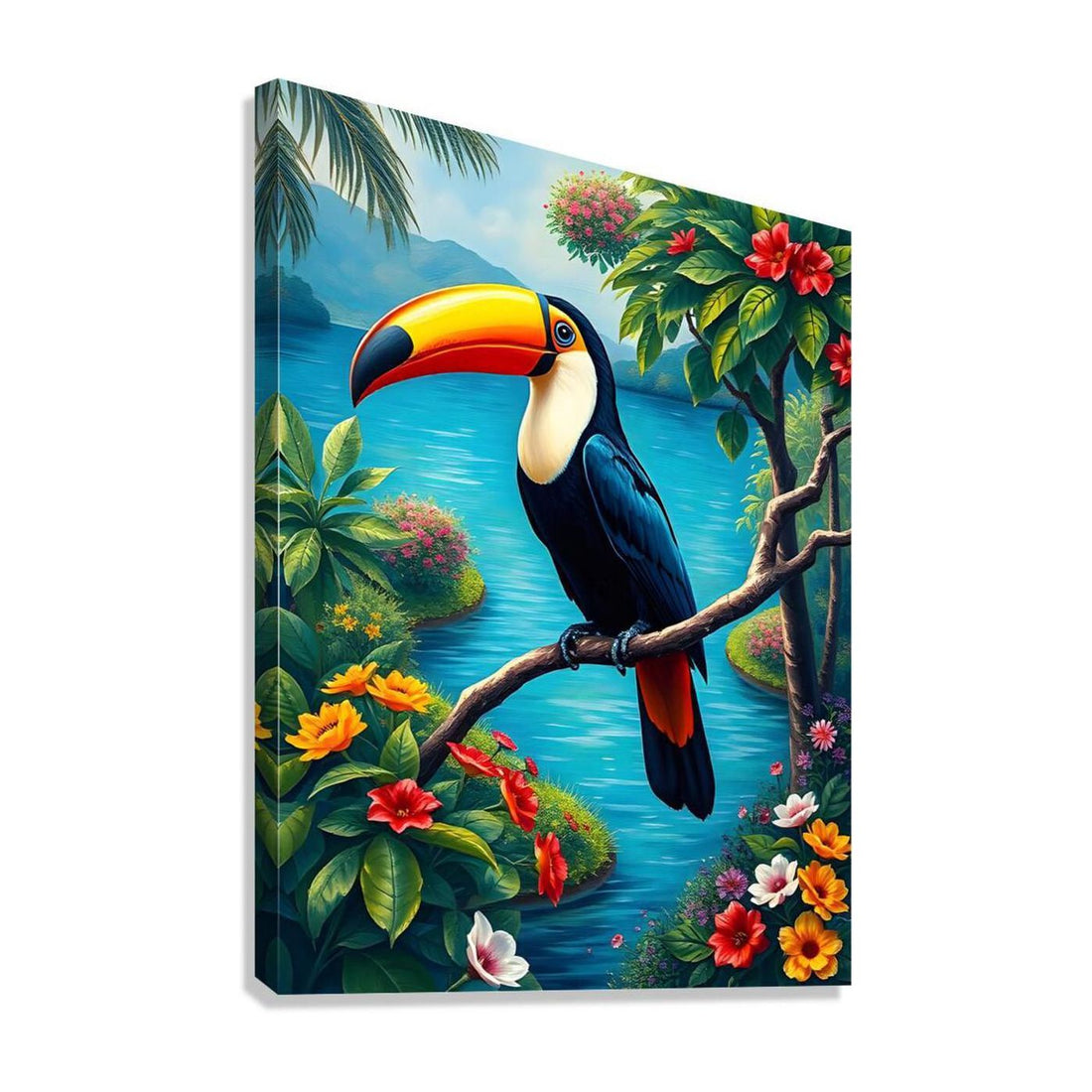 Toucan Ramphastos Sulfura, Bird Art Print 34229 Giclée Stretched Canvas Print Visual Wall Art