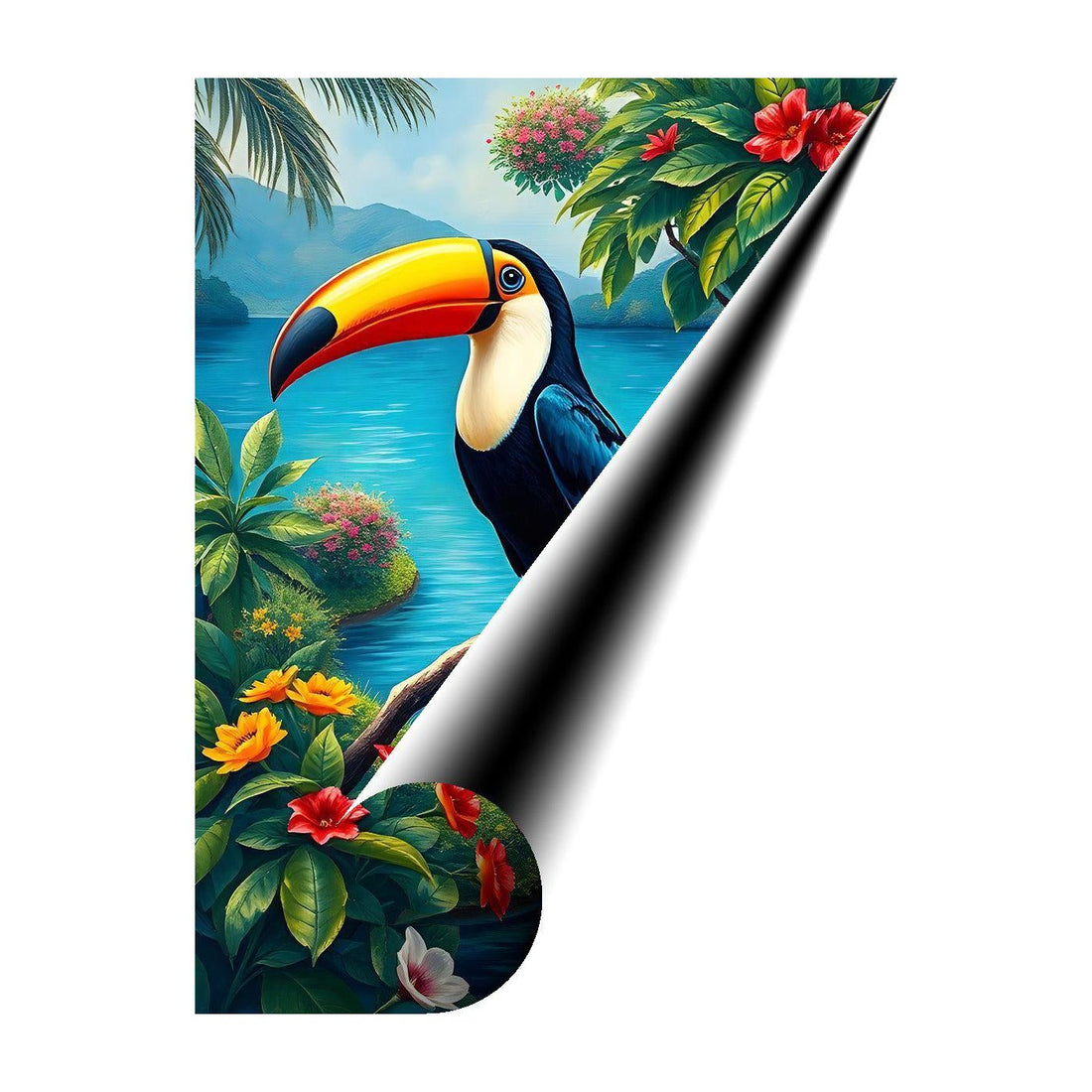 Toucan Ramphastos Sulfura, Bird Art Print 34229 Giclee Rolled Canvas Print Visual Wall Art