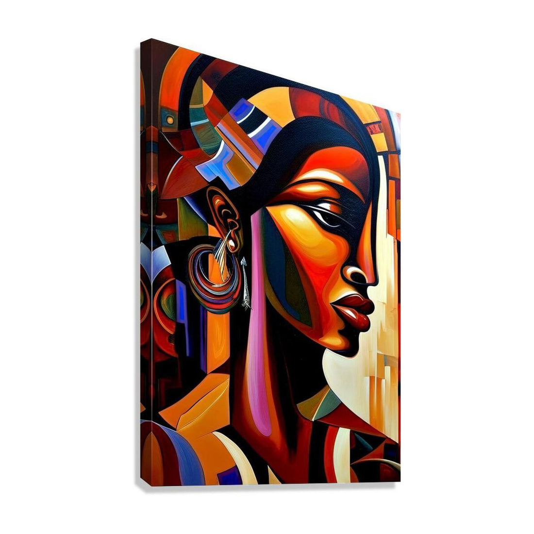 Traditional Ebony, Ethnic Abstract Art Print 23100 Giclée Stretched Canvas Print Visual Wall Art