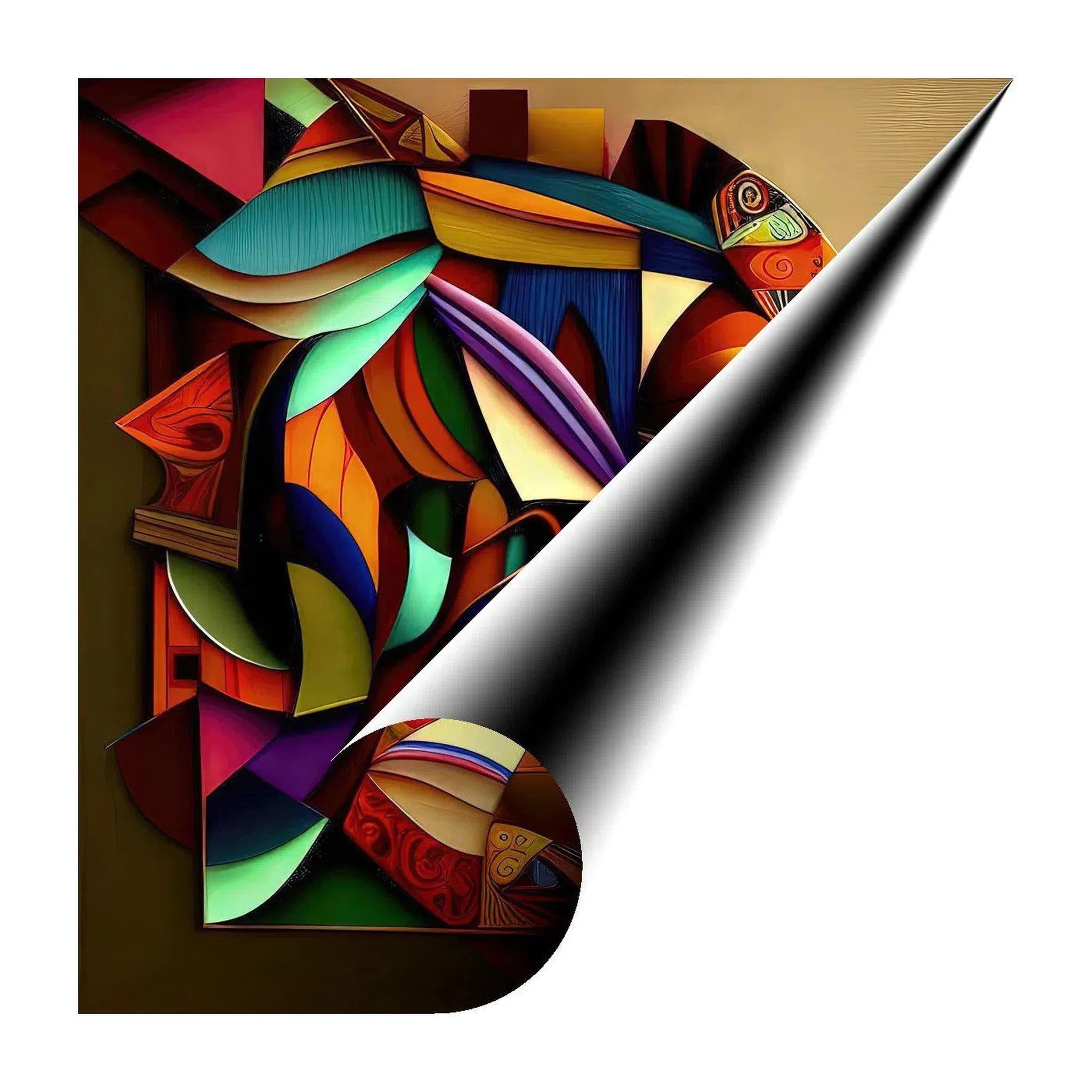 Tribal Hairdress, Ethnic Abstract Art Print 11108 Giclée Rolled Canvas Print Visual Wall Art