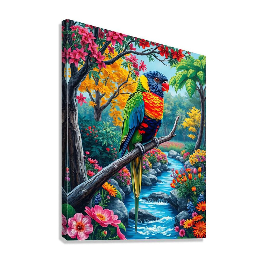 Trichoglossus Rainbow Lorikeet, Bird Art Print 34261 Giclée Stretched Canvas Print Visual Wall Art