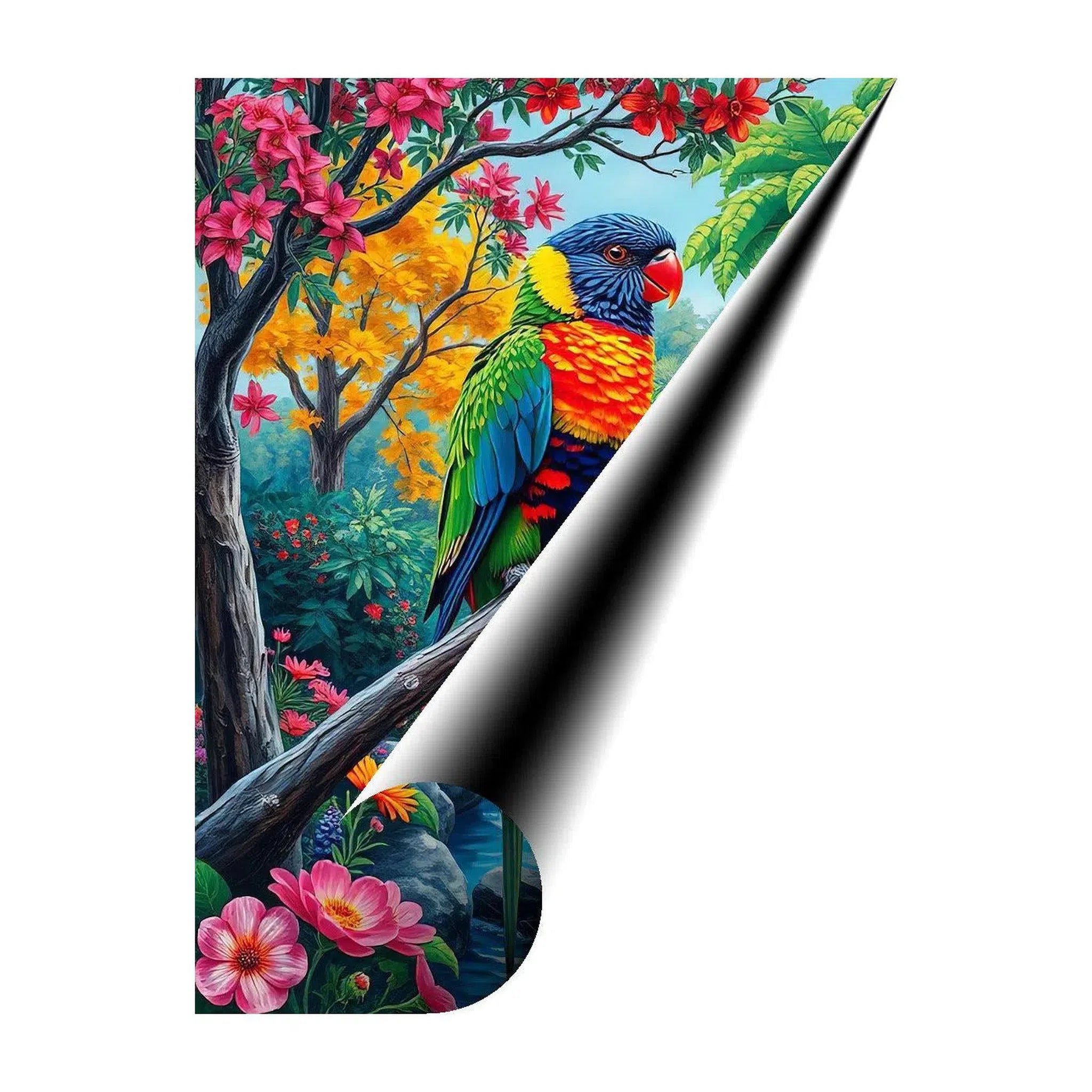 Trichoglossus Rainbow Lorikeet, Bird Art Print 34261 Giclée Rolled Canvas Print Visual Wall Art