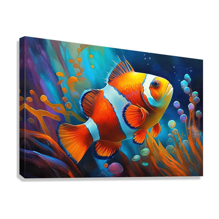 Tropical Clownfish, Ocean Sea Art Print 32201 Giclée Stretched Canvas Print Visual Wall Art