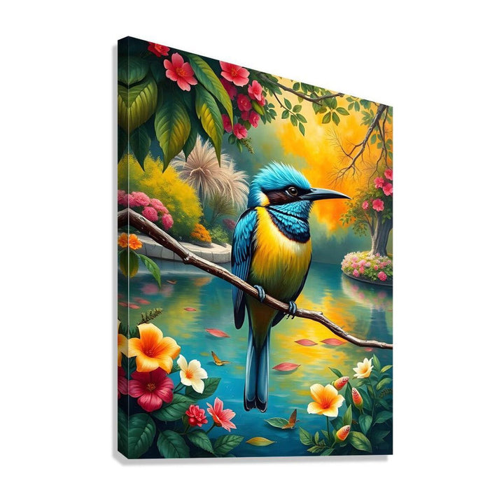 Turquoise Browed Motmot, Bird Art Print 34230 Giclée Stretched Canvas Print Visual Wall Art