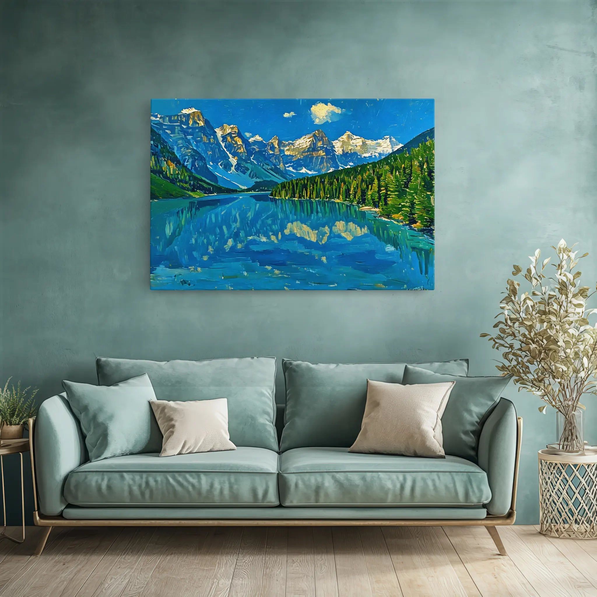 Turquoise Lake And Mountain Reflection Giclée Print 323044 Visual Wall Art AR3:2H Giclée Print