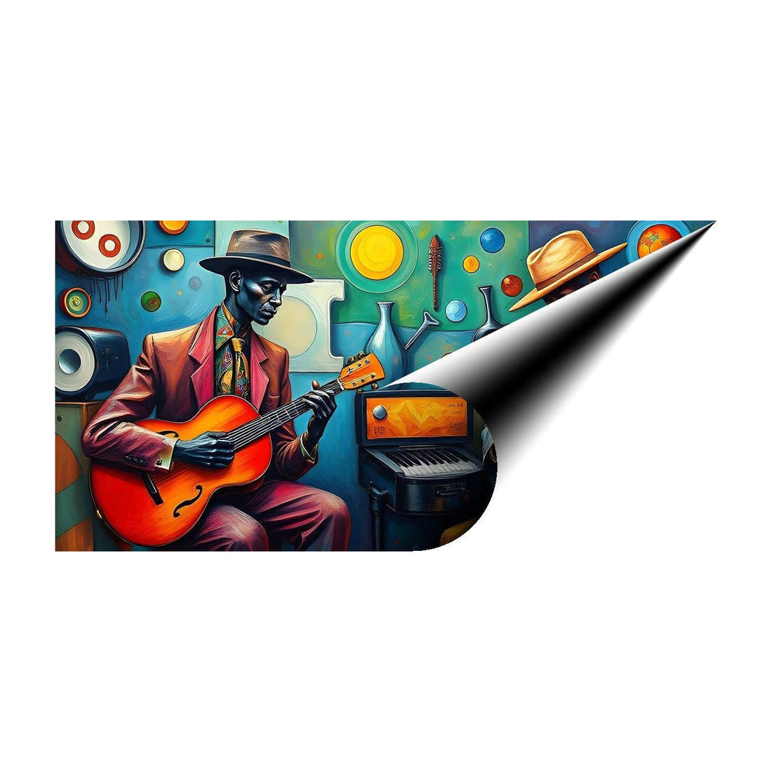 Two Guitar Players, Art Print 21701 Giclee Fine Art Matte Paper Print Visual Wall Art