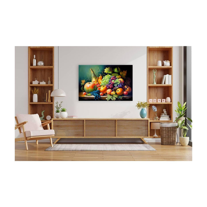 Two Melons With A Group Of Fruit Still Life, Nature Art Print 32603 Visual Wall Art