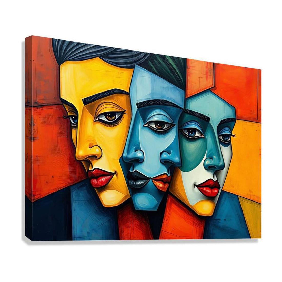 Twosome, Abstract Art Print 43631 Giclée Stretched Canvas Print Visual Wall Art