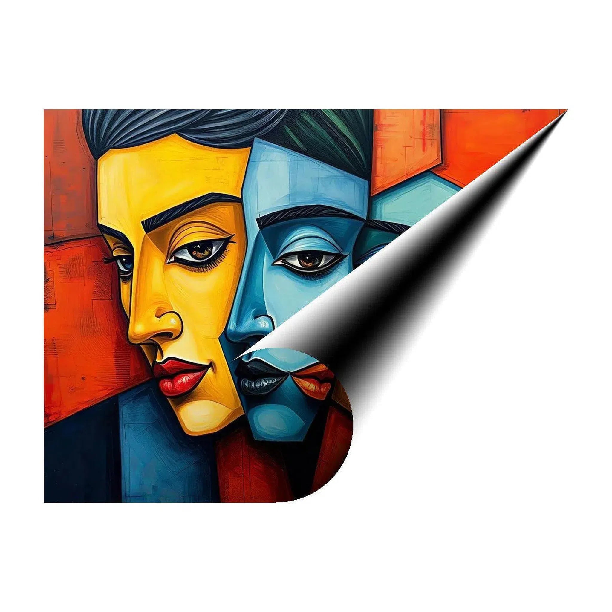 Twosome, Abstract Art Print 43631 Giclée Rolled Canvas Print Visual Wall Art