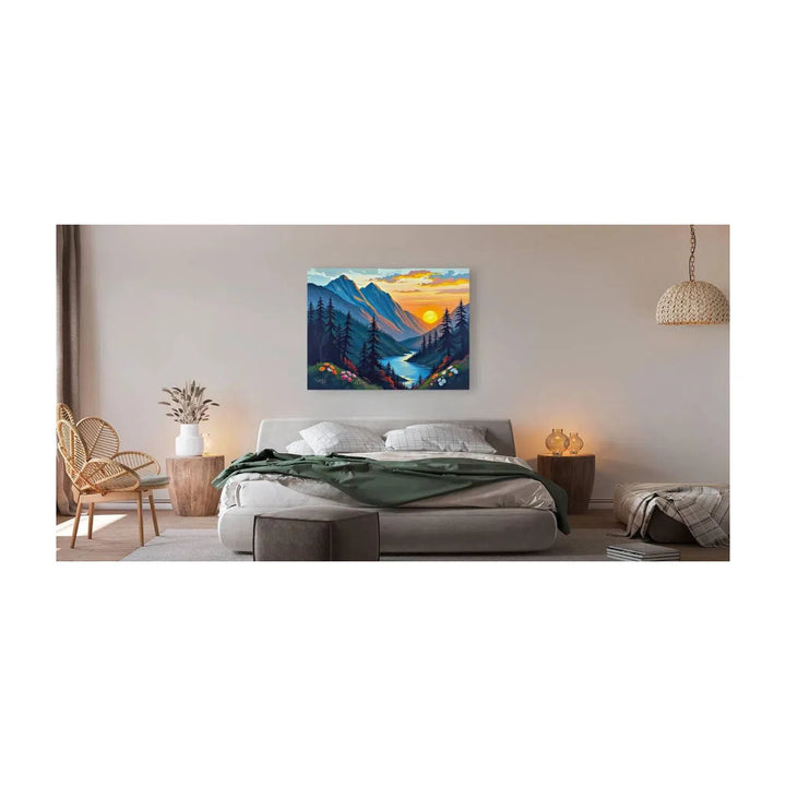 Valley Scene At Sunset Nature Art Print 43745 Visual Wall Art