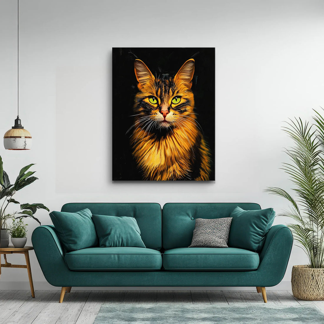 Verdant-Eyed Tabby Cat Giclée Print 456057 Visual Wall Art AR3:4V-AR4:5V Giclée Print