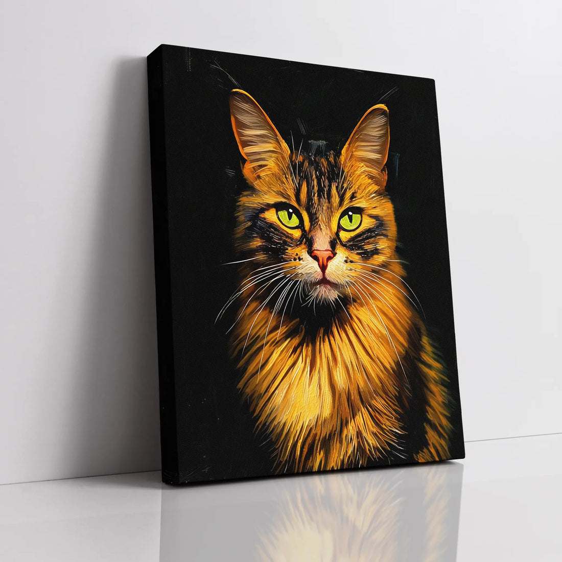 Verdant-Eyed Tabby Cat Giclée Print 456057 Visual Wall Art AR3:4V-AR4:5V Giclée Print