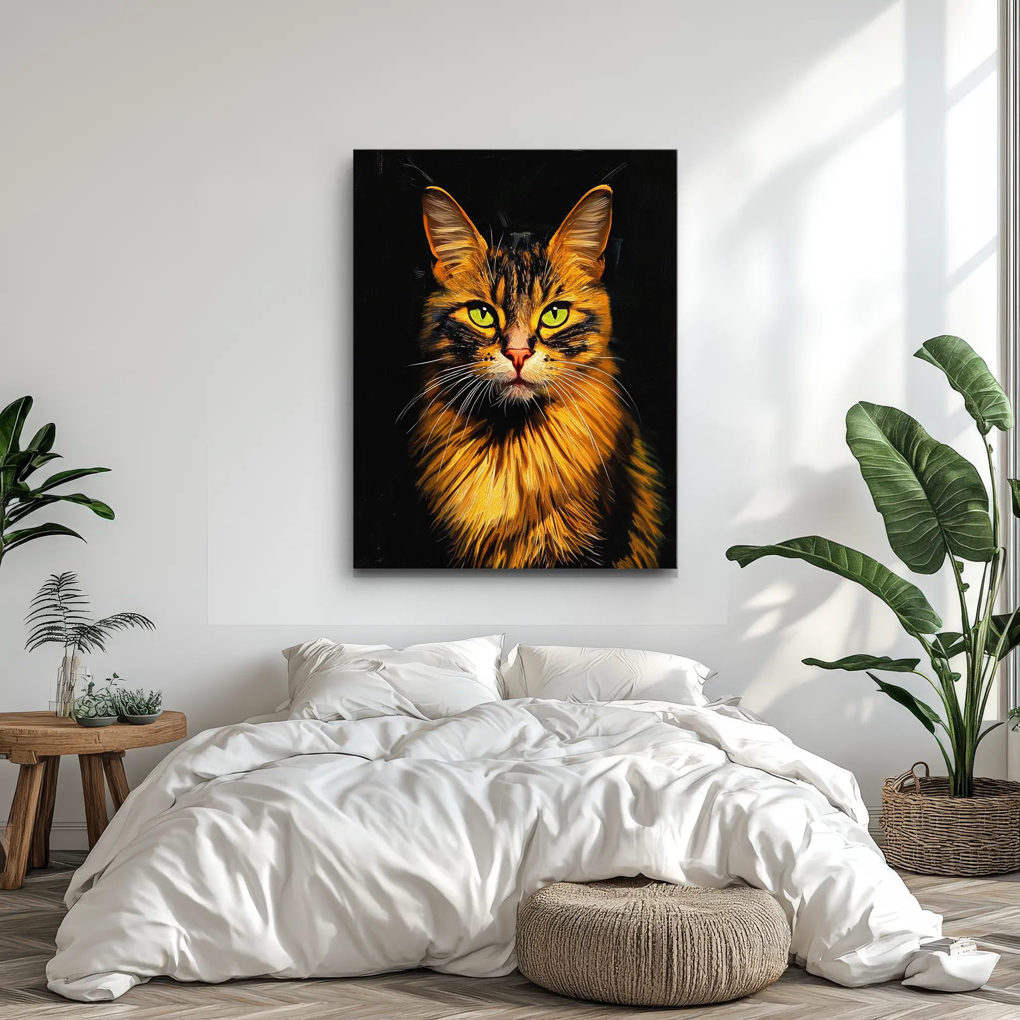 Verdant-Eyed Tabby Cat Giclée Print 456057 Visual Wall Art AR3:4V-AR4:5V Giclée Print