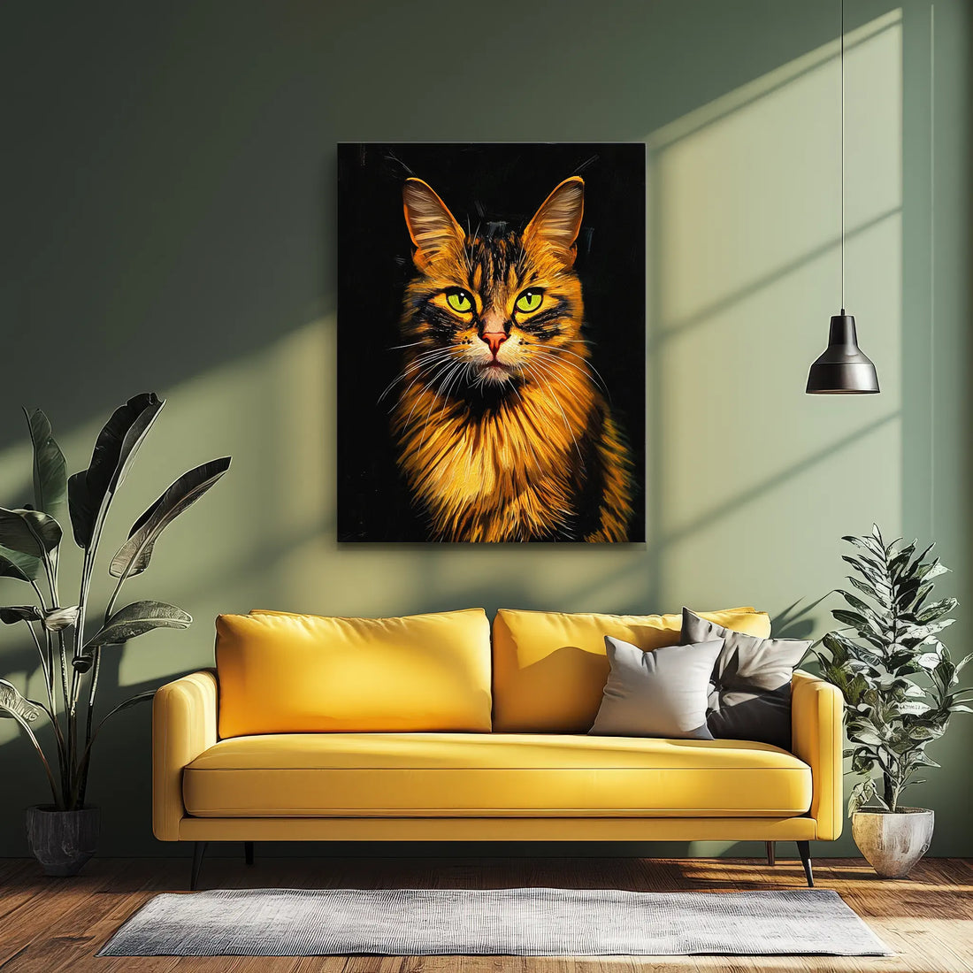 Verdant-Eyed Tabby Cat Giclée Print 456057 Visual Wall Art AR3:4V-AR4:5V Giclée Print