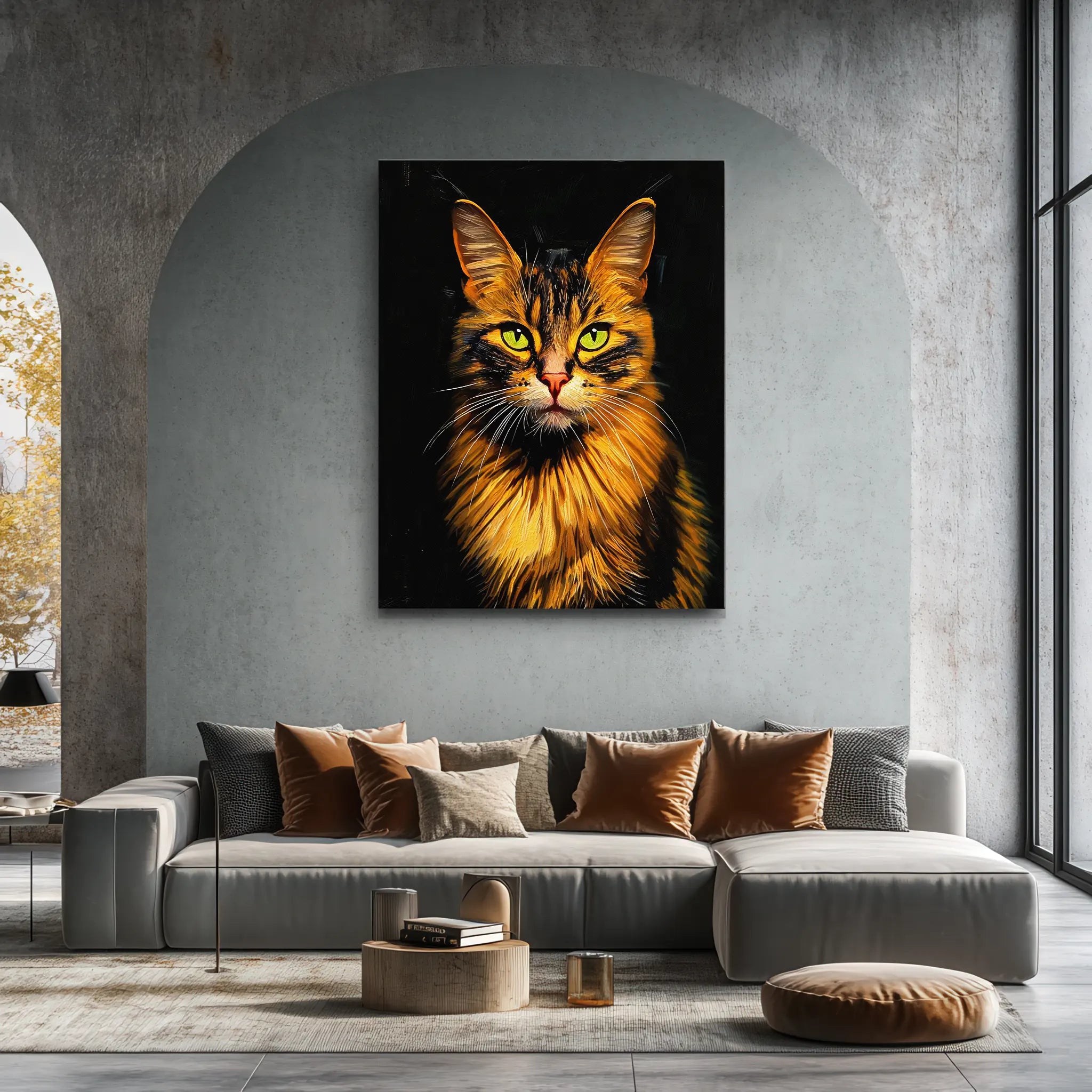 Verdant-Eyed Tabby Cat Giclée Print 456057 Visual Wall Art AR3:4V-AR4:5V Giclée Print