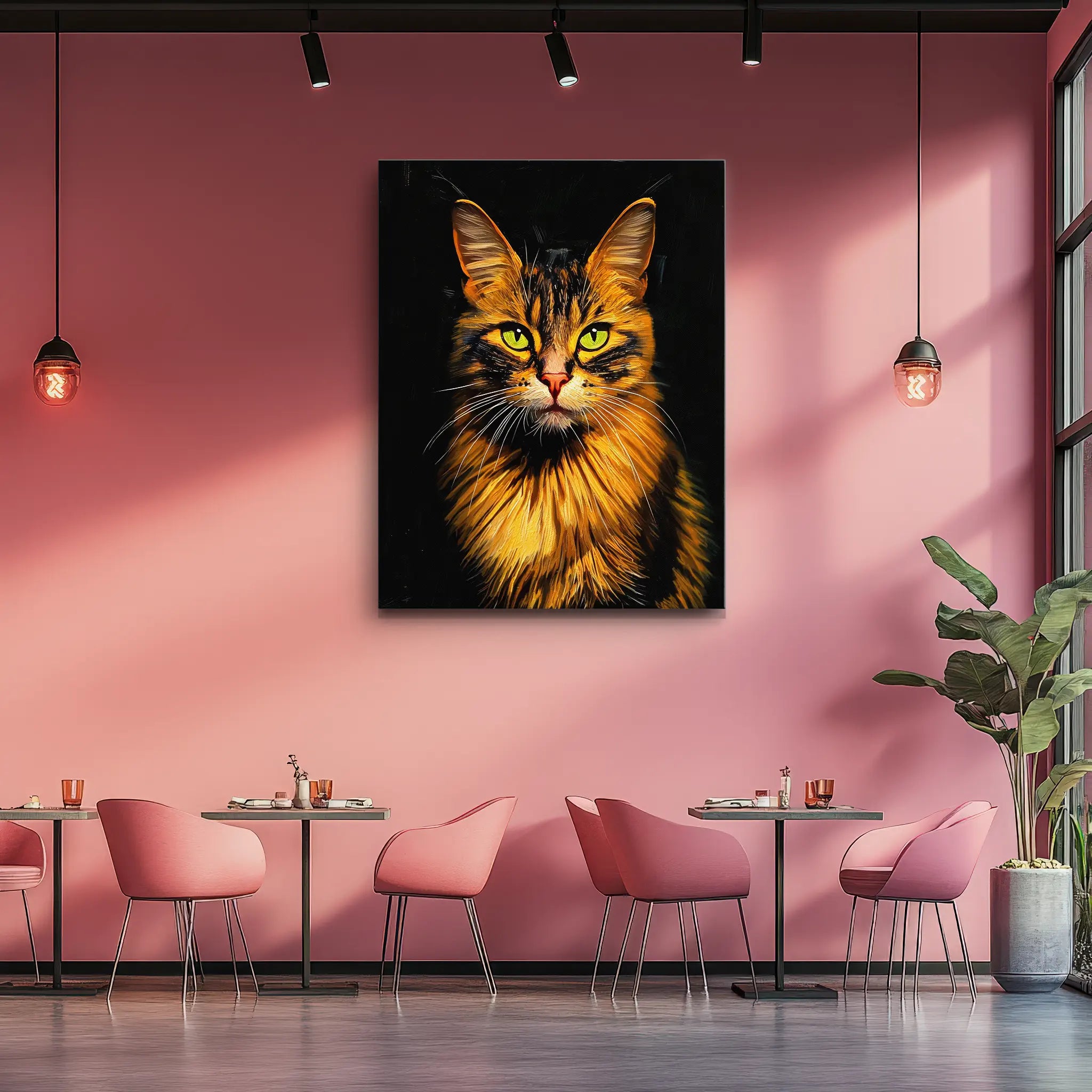 Verdant-Eyed Tabby Cat Giclée Print 456057 Visual Wall Art AR3:4V-AR4:5V Giclée Print