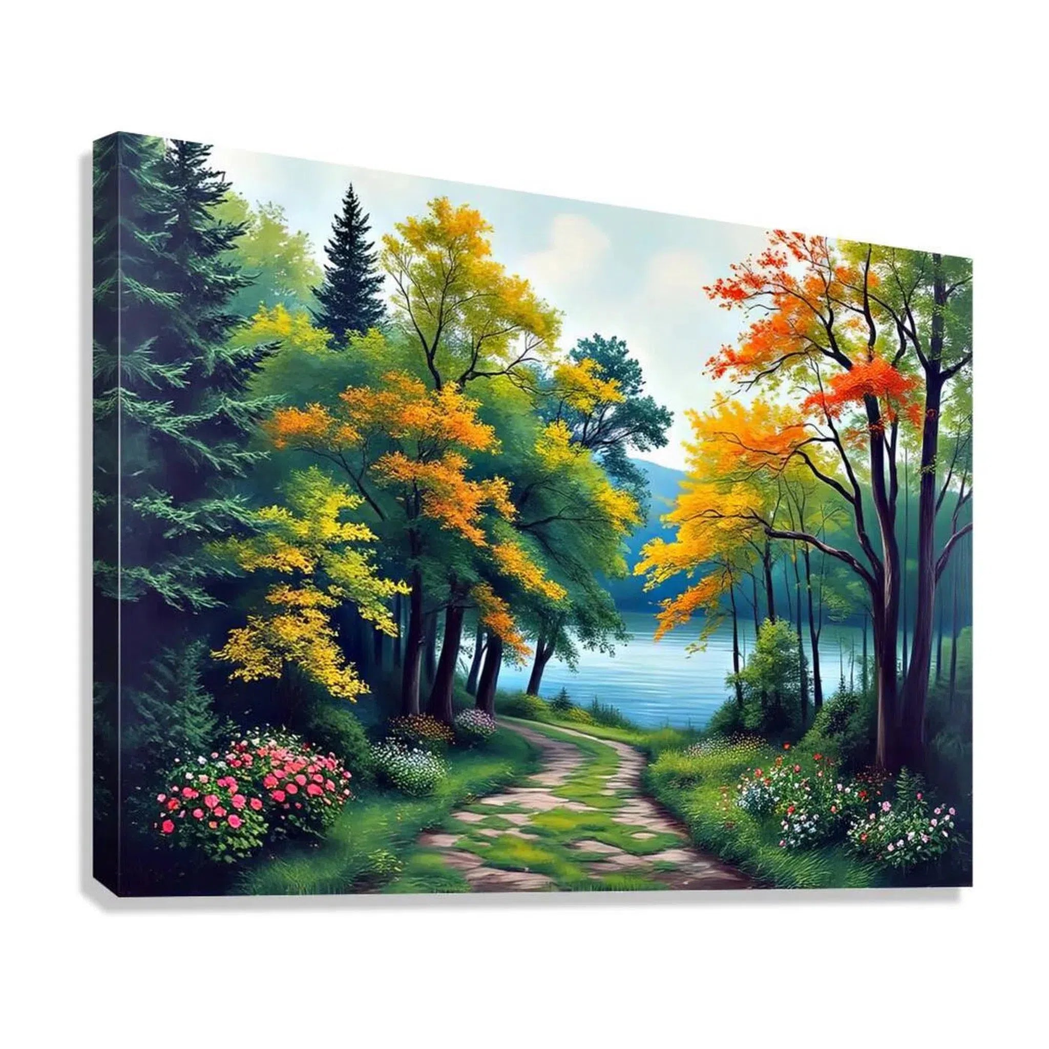 Verdant Meadow Nature Art Print 43747 Giclée Stretched Canvas Print Visual Wall Art
