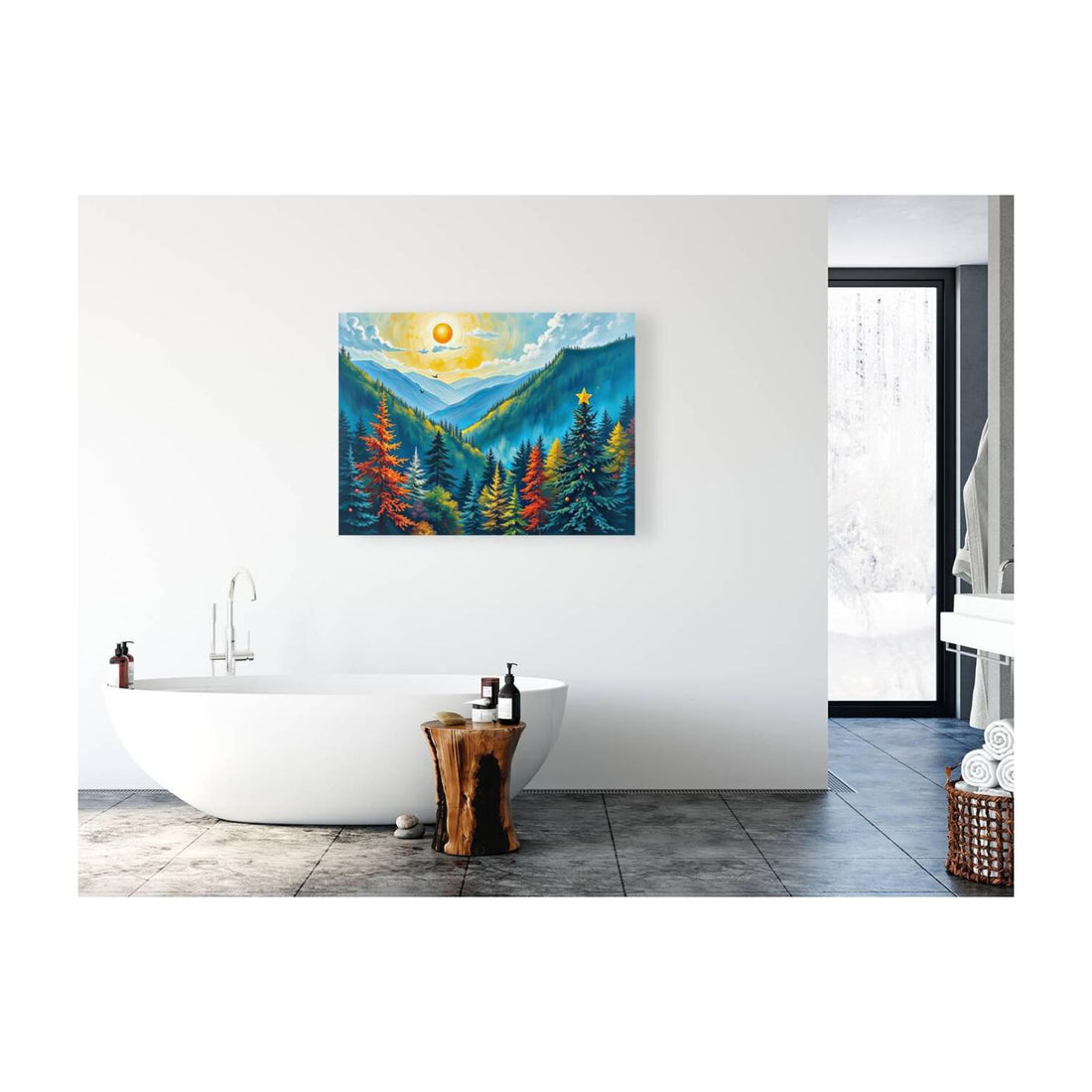 Vista Of A Mountainous Region Nature Art Print-43750 Visual Wall Art