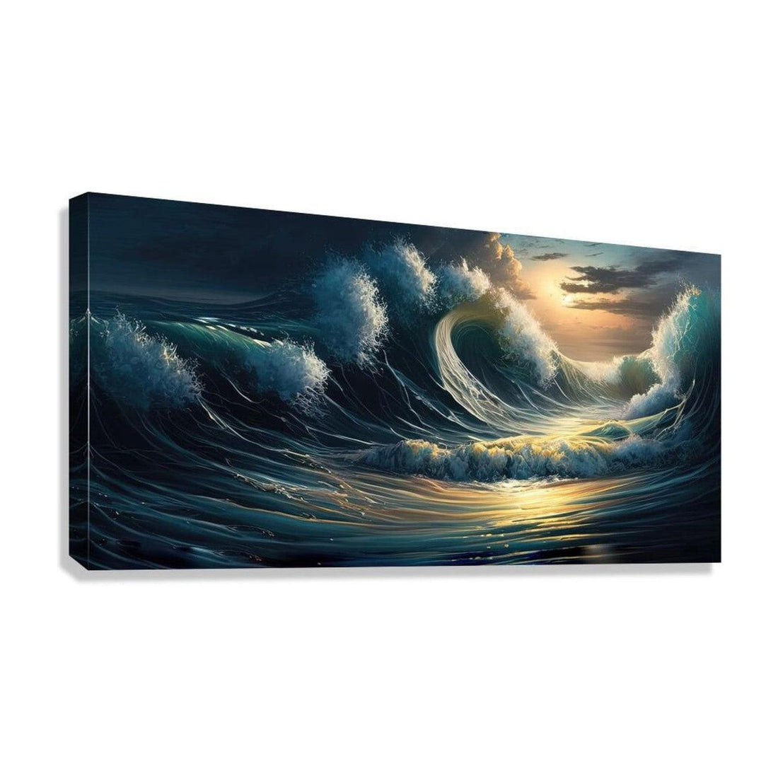 Wave Wonders Sea, Ocean Art Print 21805 Giclée Stretched Canvas Print Visual Wall Art