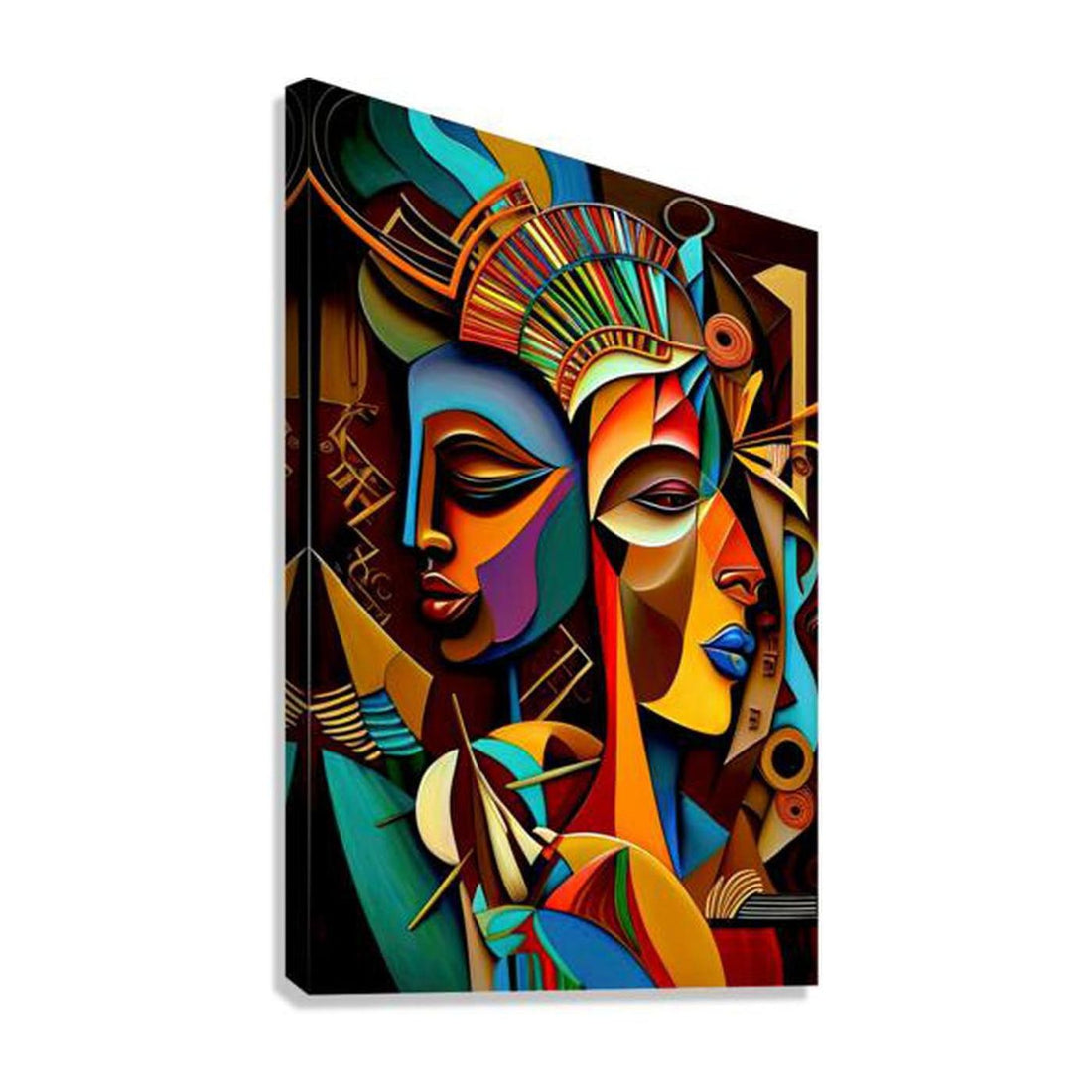 Wife Of A King, Ethnic Abstract Art Print 23112 Giclée Stretched Canvas Print Visual Wall Art