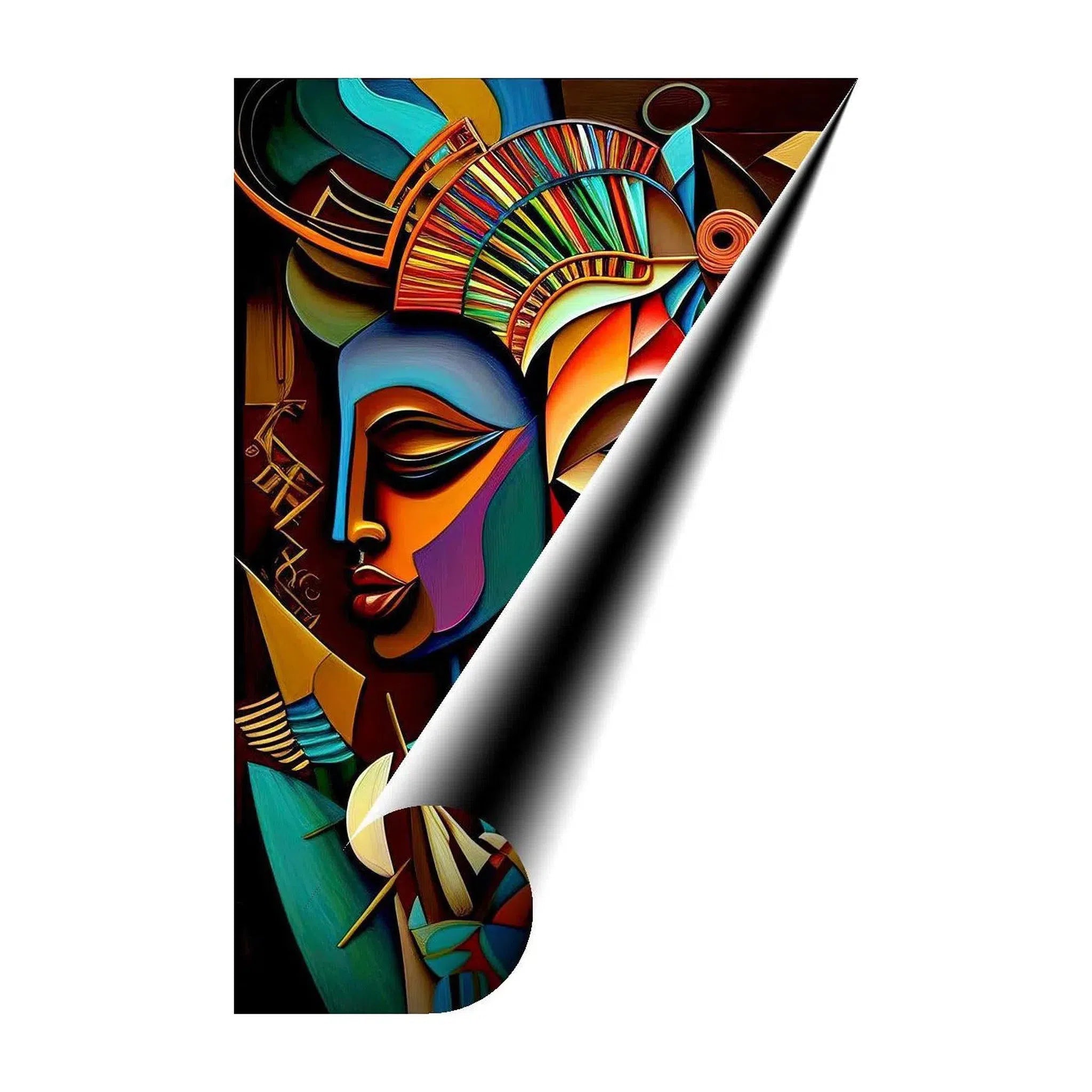 Wife Of A King, Ethnic Abstract Art Print 23112 Giclée Fine Art Matte Paper Print Visual Wall Art