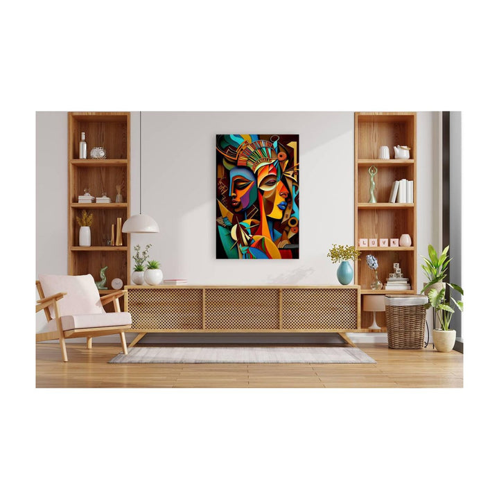 Wife Of A King, Ethnic Abstract Art Print 23112 Visual Wall Art