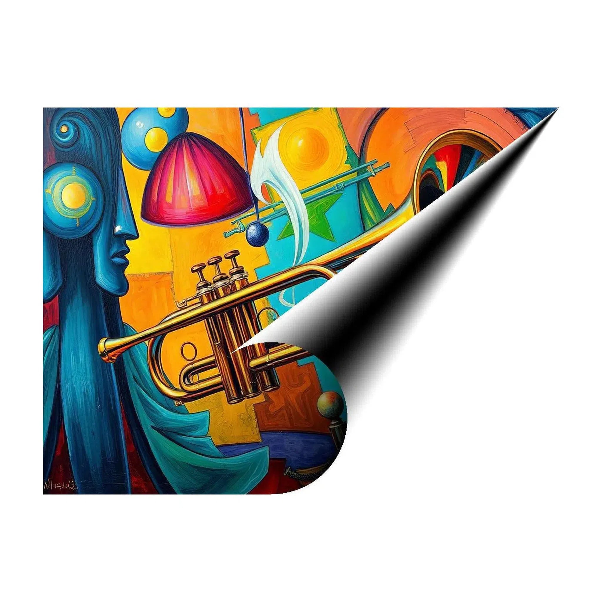 Wind Instrument Trumpet, Art Print 43901 Giclée Fine Art Matte Paper Print Visual Wall Art