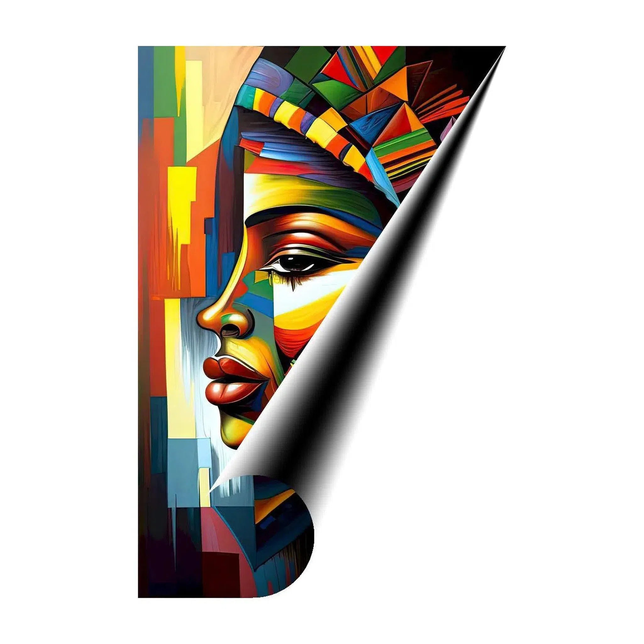 Woman In Waiting, Ethnic Abstract Art Print 23157 Giclée Fine Art Matte Paper Print Visual Wall Art