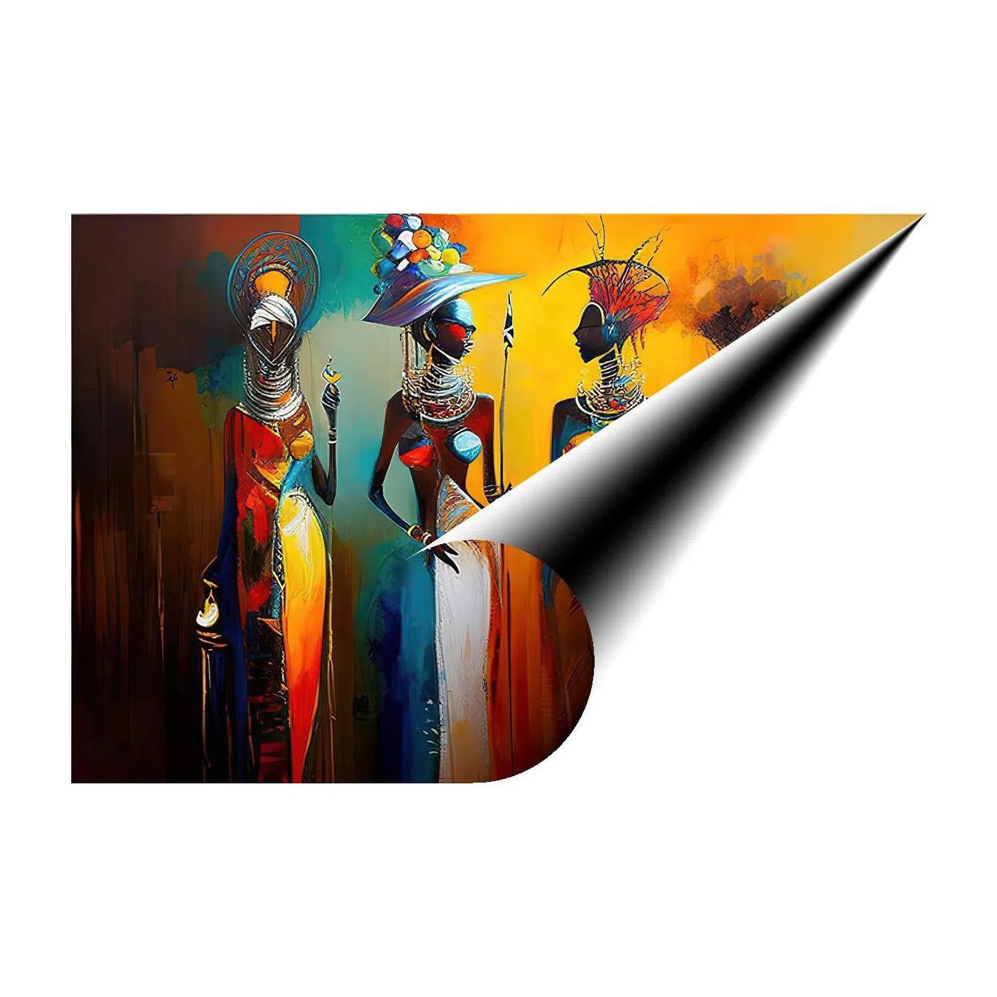 Women In Fashion, Ethnic Abstract Art Print 32109 Giclée Fine Art Matte Paper Print Visual Wall Art