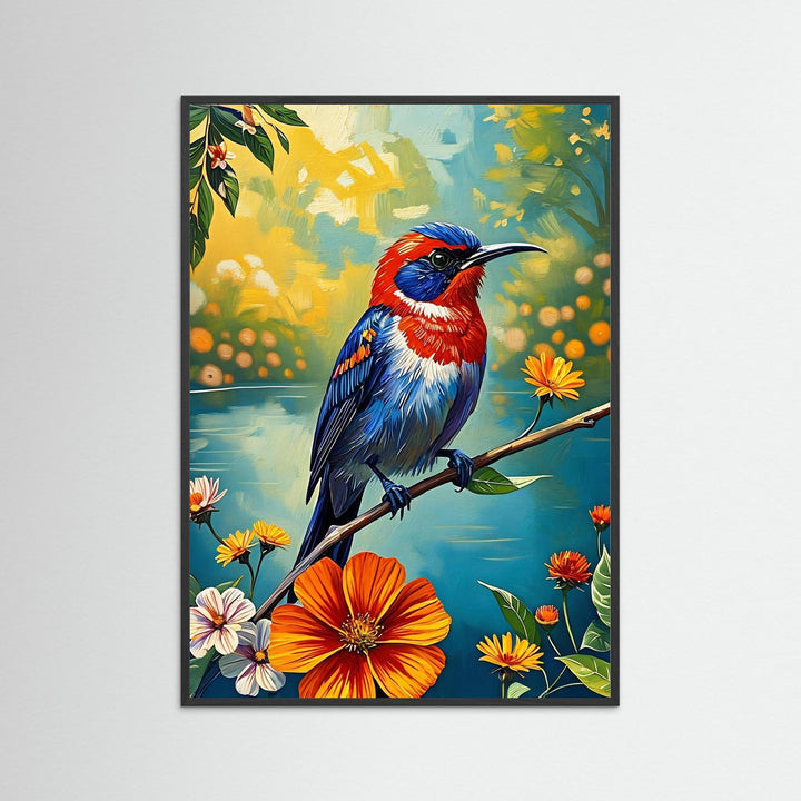 Aethopyga siparaja Crimson Sunbird-Framed Print 34250