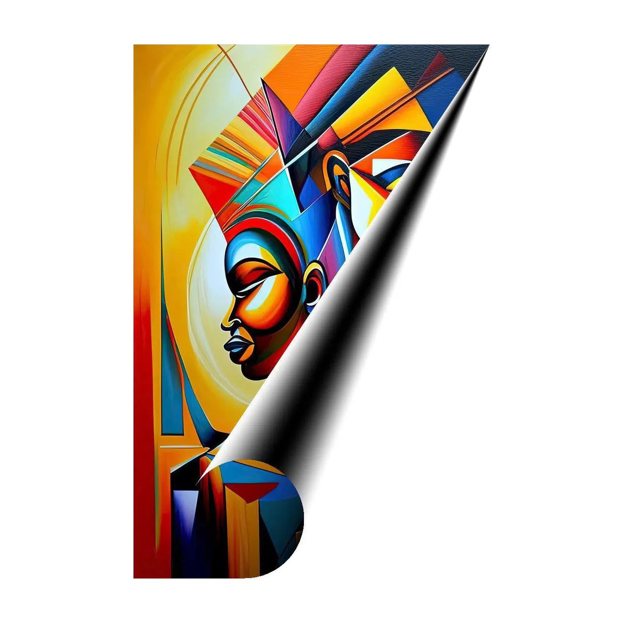 Yeoman Girls, Ethnic Abstract Art Print 23159 Giclée Rolled Canvas Print Visual Wall Art