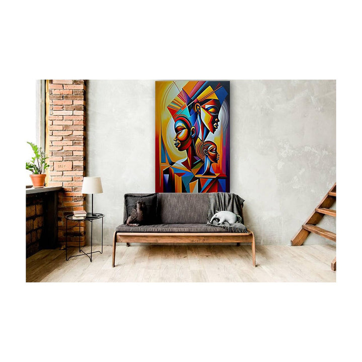 Yeoman Girls, Ethnic Abstract Art Print 23159 Visual Wall Art